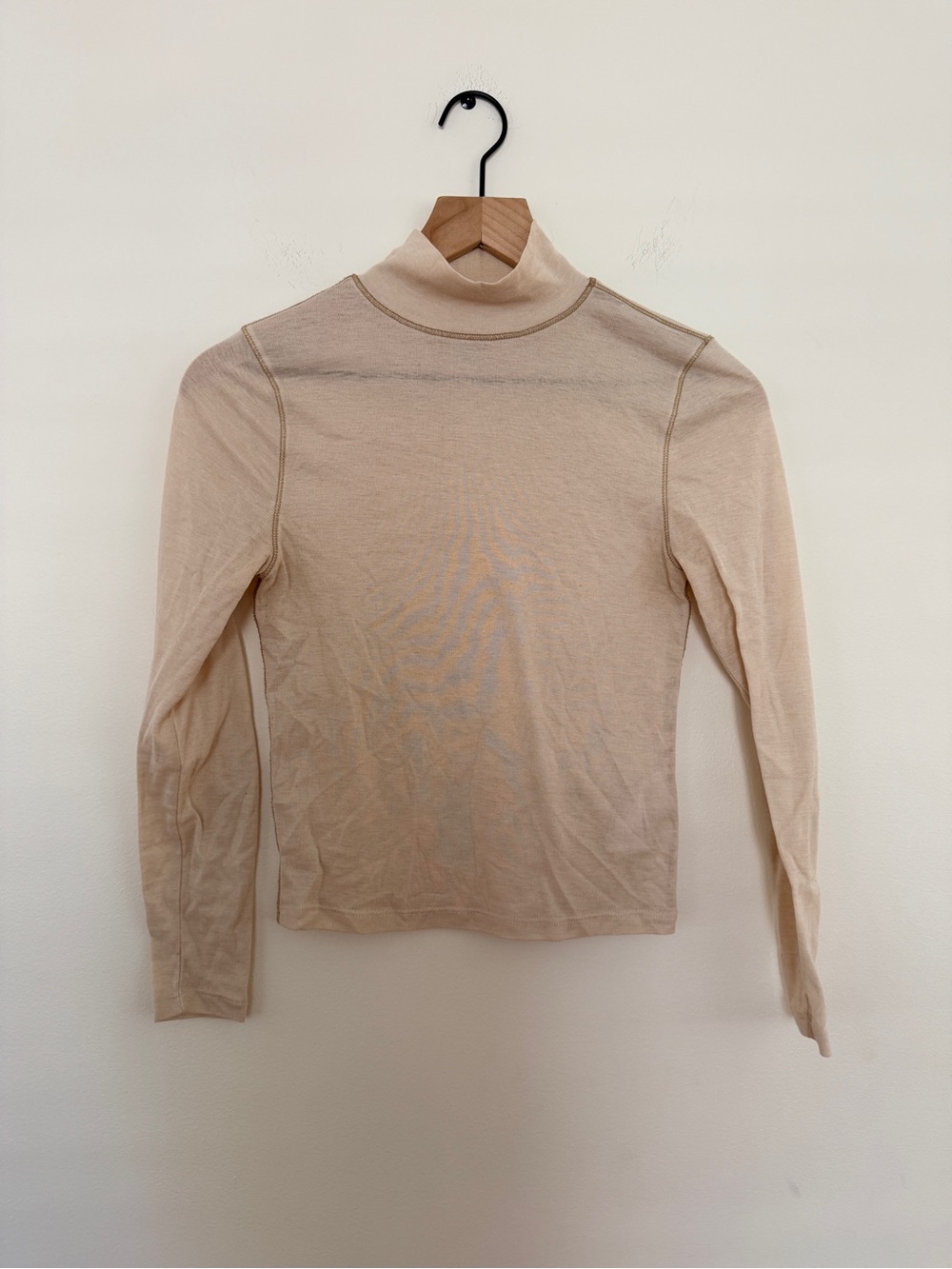 Madewell Women's Lightweight Mock neck Long Sleeve Top - Cream